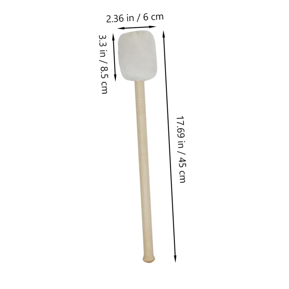 VANZACK Baqueta Para Bombo Con Mango De Madera y Cabeza De Fieltro white, Juego De Mazos De Batería Para Instrumentos De Percusión Profesionales y Estudiantes