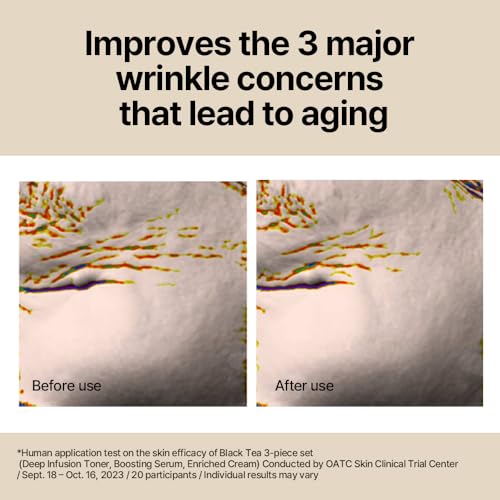 Pyunkang Yul PKY Black Tea Line Gift Box Set, Deep Nurishment for Anti-aging, Rich Moisture Toner, Revitalizing Serum & Nourishing Cream, Zero-Irritation (3-item set) - Image 7