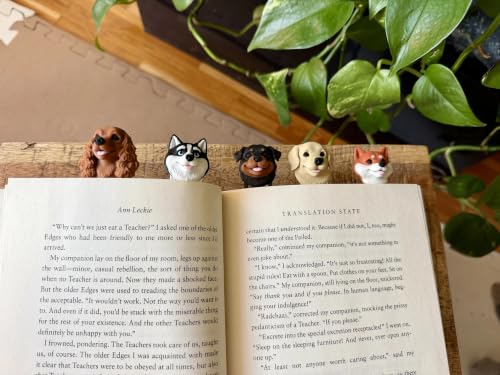 Image of 5 Pack Cute Dog Bookmarks, Unique 3D Page Markers for Readers & Gifting