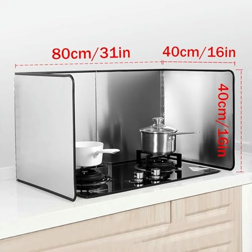 Generico Paraspruzzi in Acciaio Inox - Schermo antischizzi a Maglia fine per friggere, Antiaderente per la Cottura su fornelli, Strumento Essenziale per la Sicurezza in Cucina (Dimensioni: 40x80x40 c