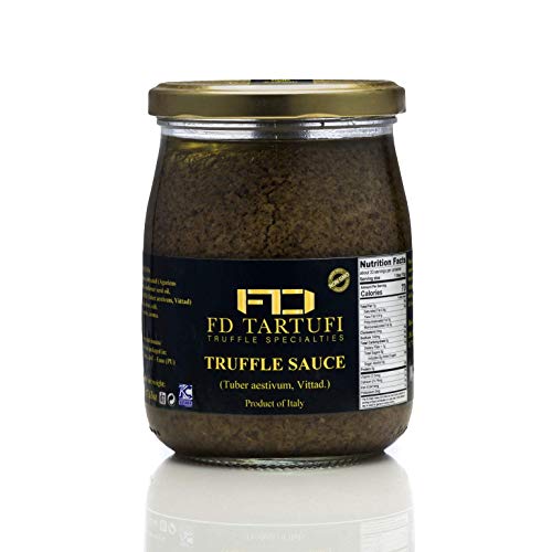 Fd Tartufi Truffle Sauce 500G (17.63Oz) - (Tuber Aestivum) Gourmet Food Sauce | Condiments | Non Gmo | Made In Italy | Mushrooms | Truffles | Kosher #TOP2