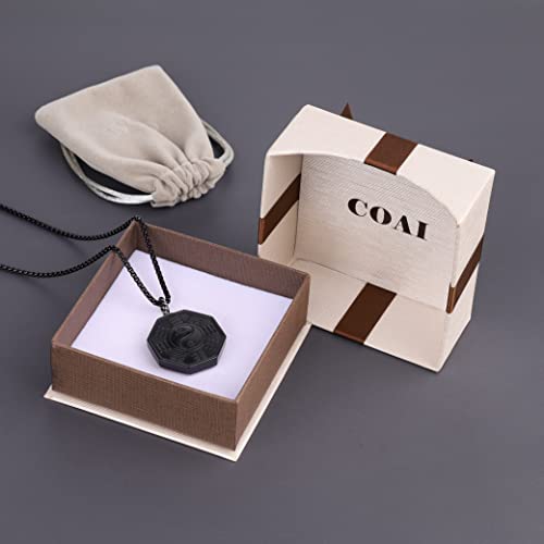 Pendentif Yin Yang COAI en véritable pierre d'obsidienne fine - 6