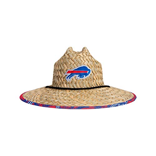 Image of NFL Team Logo Americana Floral Lifeguard Beach Straw Sun Hat