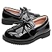Niña Vestido Zapato Chico Ponerse Oxford Boda Iglesia Microfibra Escuela Uniforme Mocasines Negro Imagen de Niña Vestido Zapato Chico Ponerse Oxford Boda Iglesia Microfibra Escuela Uniforme Mocasines Negro