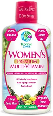 Premium Liquid Multivitamin for Women | Sugar Free Women’s Multivitamin | 100+ Vitamins, Minerals & Herbs Promote Anti-Aging, Heart, Brain & Bone Health |98% Absorption Rate | Non-GMO | 32 Serv
