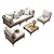 Jing's Villa 7-Piece Outdoor Patio Furniture Set,Rattan Conversation Sectional Sofa w/Coffee Table, All-Weather Patio Conversation Set with Thick and Anti-Slip Cushions for Backyard,Deck,Beige
