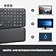 Logitech ERGO K860 kabellose ergonomische Tastatur – geteilte Tastatur, Handballenauflage, natürliches Tippen, schmutzabweisendes Material, Bluetooth und USB-Verbindung, für Windows/Mac - Graphit