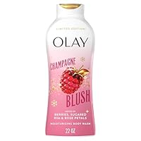 Olay Body Wash for Women, Hydrating & Moisturizing, Holiday Edition, With Plant Based Cleansers, B3 Complex, For All Skin Types, Champagne Blush with Berries Sugared Rim & Rose Petals Scent, 22 fl oz