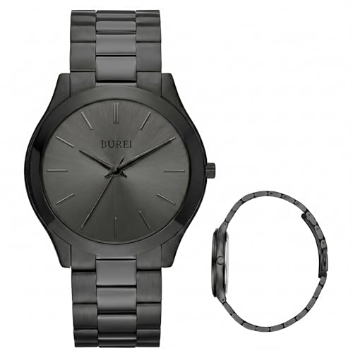 BUREI Black Stainless Steel Watch