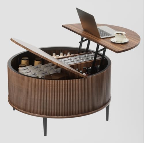 Brafab Round Coffee Table with Storage, 31.5