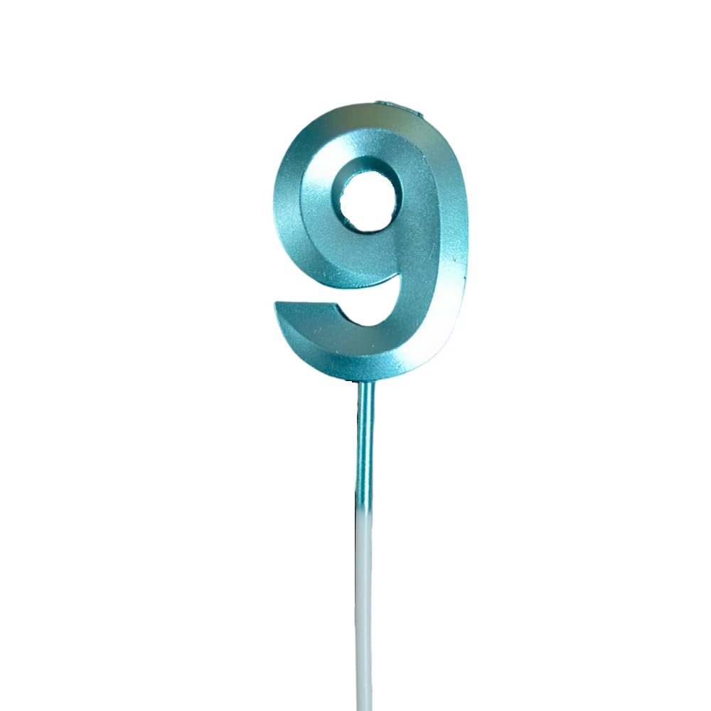 FI - FLICK IN 1 Pc 9 Number Candle for Birthday Cake Blue Glossy Shiny Number Nine Candle for Anniversary Cake Topper 9th Birthday Cake Decoration 0-9 Number Candles (Pack of 1, Blue) (B0CHF57TXW) Amazon Price History, Amazon Price Tracker