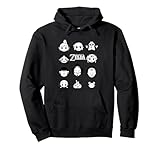The Legend of Zelda Heads Up Black & White Portrait Stack Pullover Hoodie