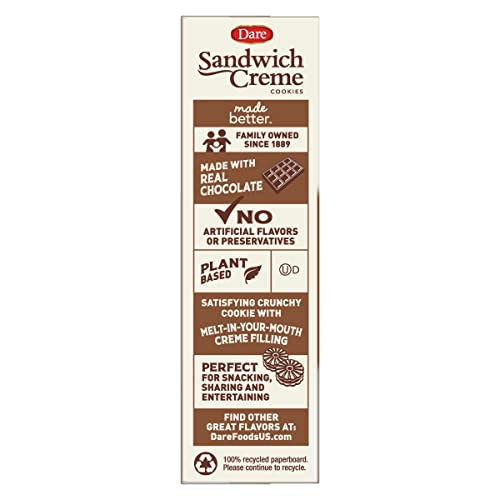 Dare Fudge Chocolate Crème Cookies – Made with Real Chocolate, Peanut Free – 10.2 Ounces (Pack of 12) - Thumbnail 3
