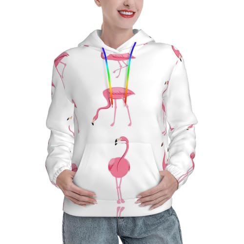 Sweat à capuche flamants roses femme idéal pour les journées cocooning d'automne