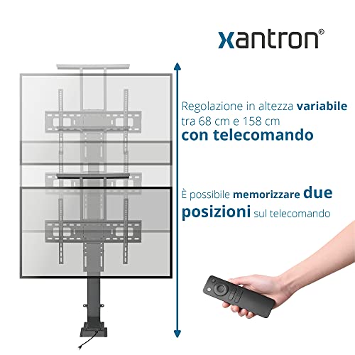 Xantron® PREMIUM-600HE Porta TV motorizzato con telecomando fino a 65 pollici o VESA 200x200-600x400 / Drop down tv lift/Staffa motorizzata per TV/Alza TV - 3