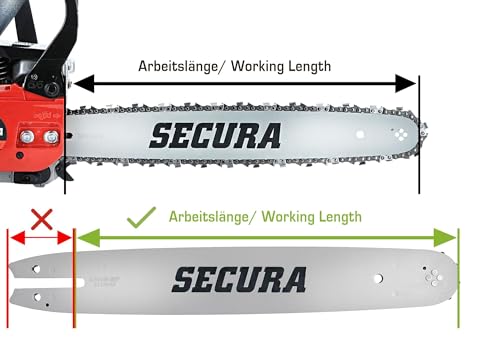 Foto von SECURA 4 Ketten + Schwert Vollmeißel 35cm 3/8P 1,3 50TG kompatibel mit Stihl MS180 210 230 250