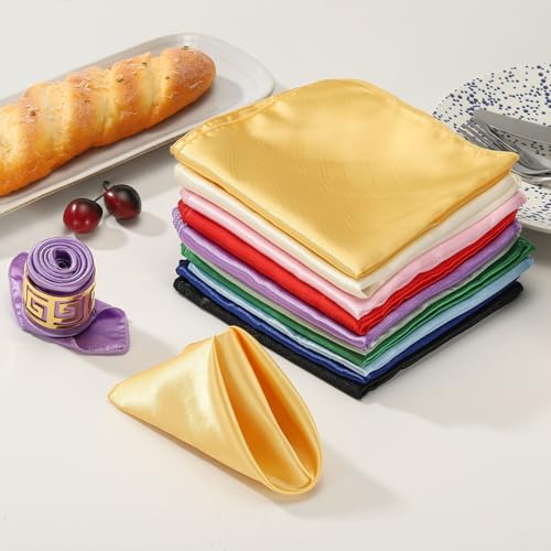 uxcell 12 Pz Servilletas de Satinado Amarillo miniatura 4