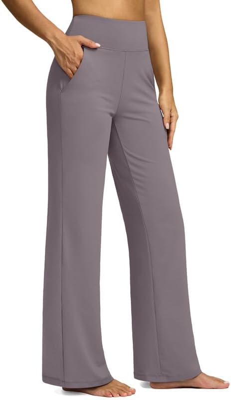G Gradual Yoga Pants Women Wide Leg Dress Pants with Pockets High Waist Stretch Petite/Regular/Tall Casual Sweatpants Women(Taupe,31-S)