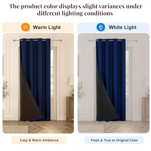Image of HOKIPO Midnight True Blackout Curtains 7 Feet Long 1 Panel, Royal Blue