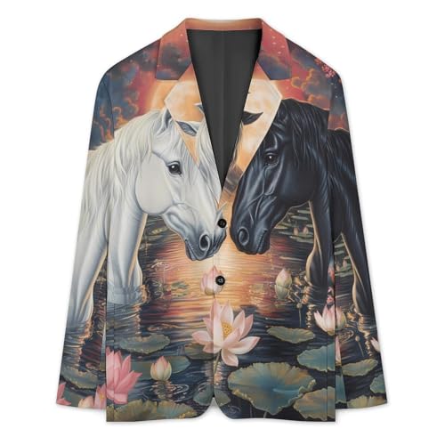 Horse Mens Blazer Lightweight Sport Coat Two Button Suit Jackets3