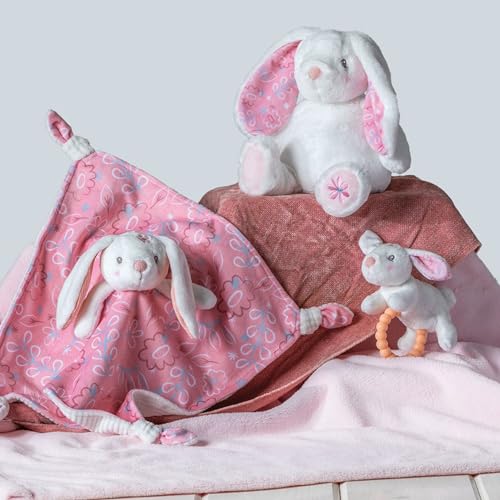 Mary Meyer,44681M, Baby Security Blanket Super Soft Stuffed Animal Lovey, 13-Inches, Bella Bunny, White & Pink - Image 4