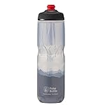Polar Bottle Breakaway Insulated Water Bottle - BPA Free, Cycling & Sports Squeeze Bottle (Dawn to Dusk - Charcoal & White, 24 oz)