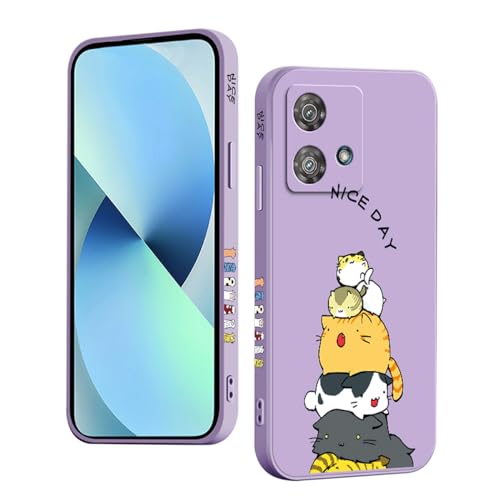 YUXING Cover per Motorola Edge 60 Fusion Custodia Trasparente con Pellicola Protettiva Lenti Morbida Ultra Sottile Antiurto Bumper Slim Case - Viola