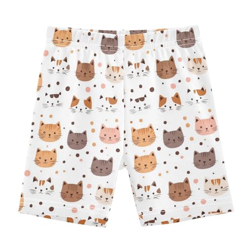 Sletend Cartoon Cat Girls’ Comfy Lined Shorts Lightweight & Skin-Friendly Cotton for All-Day Comfort Ideal for Travel Beach or Home Lounging Toddler Sizes