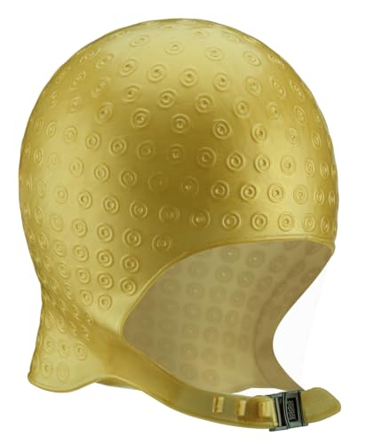 DOMPEL Silicone Highlight Hair Cap | Reusable Professional Silicone Cap | Special for Hair Dyeing Model Romana (GOLD)