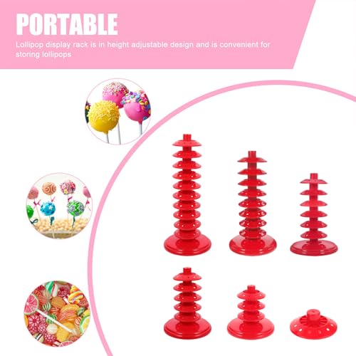 Support de desserts en plastique rouge modulable structure multi-niveaux robuste - 4