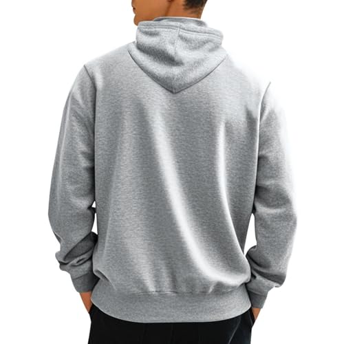 Mens Half Zip Hoodie For Casual Fleece Lightweight Regular Long Sleeve Sherpa Lined Winter Warm Pullover Sweatshirts4