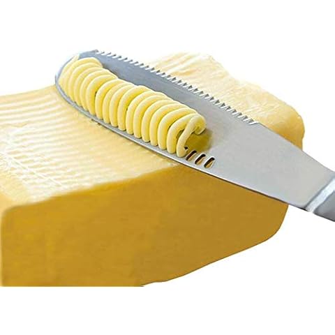 Neckip Stainless Steel Butter Knife - 3 in 1 Kitchen Helper Curler Cutter Shaving and Butter Grater Cover