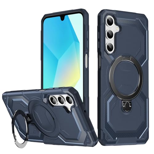 Coque Samsung Galaxy A15 idéale pour la navigation GPS en voiture avec anneau de support bleu