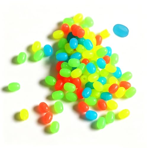 100 piezas de cuentas luminosas para pesca de plástico miniatura 1