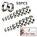 50pcs 304 Stainless Steel Single Ear Clamps,5.8-23.5mm Hose Cinch Rings for Sealing,Industrial,Automotive Use,23.5mm