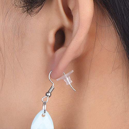 Silicone Earring Backs,Clear Rubber Earring Backs,Earring Safety Back Stopper Clutch Ear Locking With Pad (Pack Of 100) #TOP5
