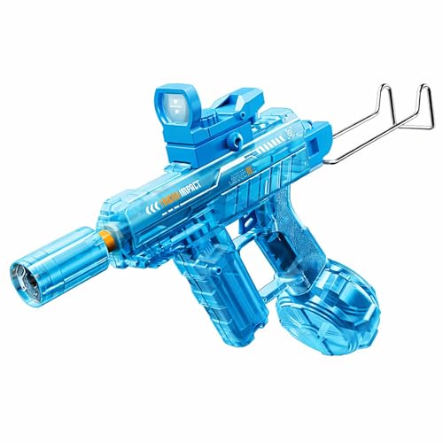 Image of Toyshine Rechargeable Automatic Transparent Electric Water Squirt Gun with LED Light & Type-C Charging | Long Range Continuous Spray Outdoor Water Play Toy for4+ Kids - Blue