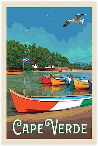 WEYUE Art de la toile Cap Vert Vintage Voyage Affiche Peintures Murales Décor À La Maison Art Mural Peinture Toile Sans cadre 30x45cm