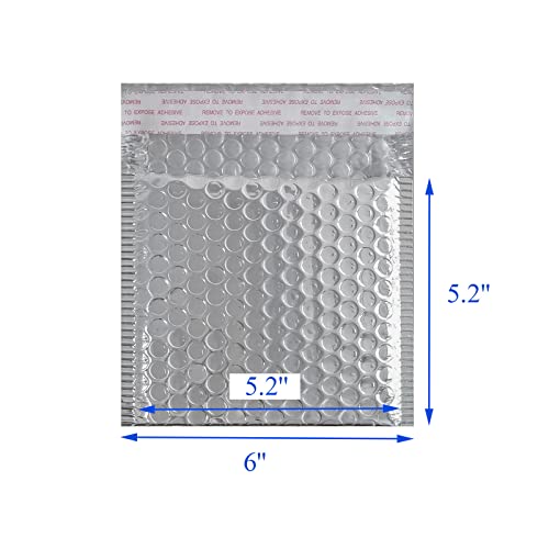 Hosl Bubble Mailer 5.2X5.2"(Inner) Shipping Envelopes 20 Pack Padded Envelopes For Mailing Shipping Packaging Small Business Waterproof Package Bags Bulk (Silver) #TOP1