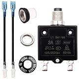 Tnisesm 3A Push Button Circuit Breaker 125/250V AC 50V DC, L1 Series Manual Reset Thermal Circuit Br