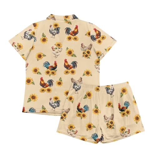Image of Women's Short Sleeve Sleepwear Pajamas Nightwear with Pockets | skin-friendly breathable material resists pilling fading and deformation after repeated washing