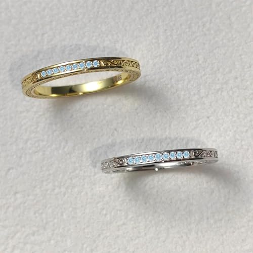 Image of Vintage Celtic Knot Women's Engagement Ring Sets 925 Sterling Silver /14K Gold Plated Stackable Wedding Bands Rings AAAAA Cubic Zirconia Women Bridal Sets Wedding Ring Band Width 1.8mm Size 5-9