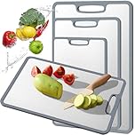Tagliere in titanio, bordo in silicone antiscivolo su entrambi i lati, puro titanio, taglieri per la cucina, tagliere bifacciale per uso alimentare, antiaderente, durevole e