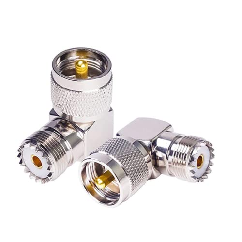 DollaTek 2 x PL259 Coaxial Connector UHF Female SO239 External Screw Inner Hole to PL259 Male SL16/90 Degree Right Angle Antenna Adapter L-shaped M RF RF - Image 2