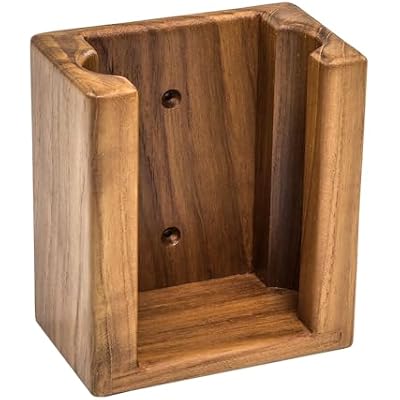 SeaTeak Wooden Liquid Soap/Hand Sanitizer Bottle Holder, 100% Solid Teak Wood, Wall Mountable, Fits Bottles Up to 10.5oz, Perfect for Spas, Boats, Cabins, Kitchens, RV's & Campers