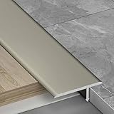 Threshold Strip，Flooring Transition Strip，T Molding Floor Transition Strip, Wood to Tile Flooring Threshold Bar, Laminate Floor Edge Trim, Capping Strip for Vinyl Planks/Floor Seams(Dark Grey)