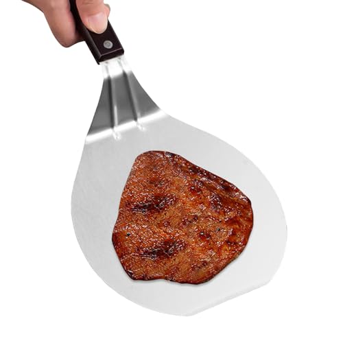 Spatola per pizza in acciaio inox – pagaia leggera con manico lungo, robusta pala per torta | Paletta piatta per forno e trasporto di pasticceria, accessori per forno per pizza, utensili da cucina per