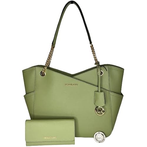 MICHAEL Michael Kors Jet Set Travel Large Chain Shoulder Tote bundled with Michael Kors Jet Set Travel Trifold Wallet