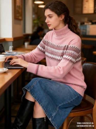 Image of DAIMIDY Turtleneck Sweater for Women Long Sleeve Knit Tops | Soft and Breathable,Ensuring You Stay Comfortable Throughout The Day.Perfect for Party, Holiday,Work,Shopping,Daily Etc.