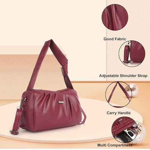 Image of Synthetic Leather Casual Top Handle Handheld Crossbody Travel Side Sling Bag For Women